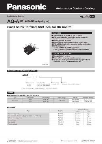 AQ-A RELAYS (DC output type)