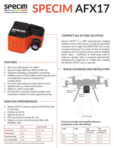 Specim AFX17 Data Sheet