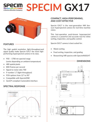 Specim GX17 Data Sheet