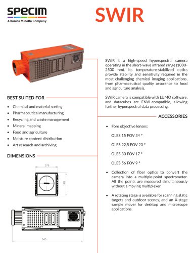 Specim SWIR Data Sheet