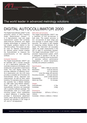 Autocollimator Datasheet