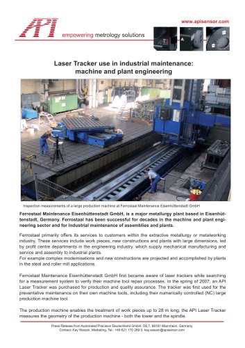 Laser Tracker use in industrial maintenance and machine and plant engineering (Ferrostaal, Eisenhuettenstadt, Germany)