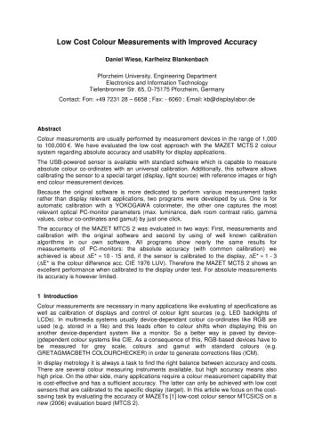 Application Report - Low Cost Colour Measurements with Improved Accuracy   