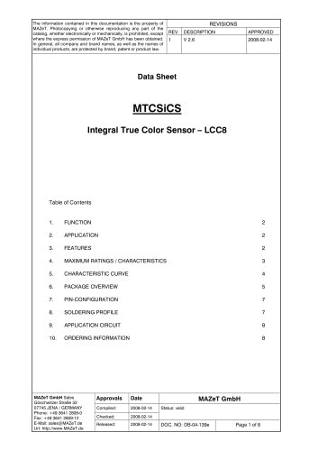  Data Sheet - MTCSiCS