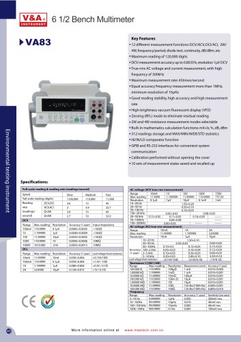 V&A 6 1/2 Bench Multimeter VA83 Electric Instrument