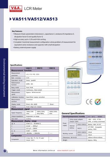 V&A  LCR Meter VA511/VA512/VA513 Electric Instrument