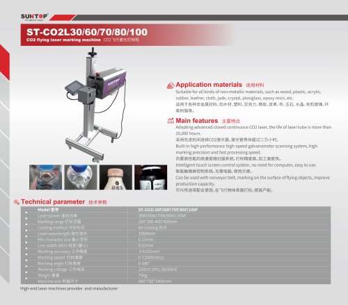 Co2 flying laser marking machine ST-CO2L30/60/70/80/100
