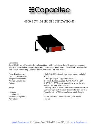 4100-SC/4101-SC SPECIFICATIONS