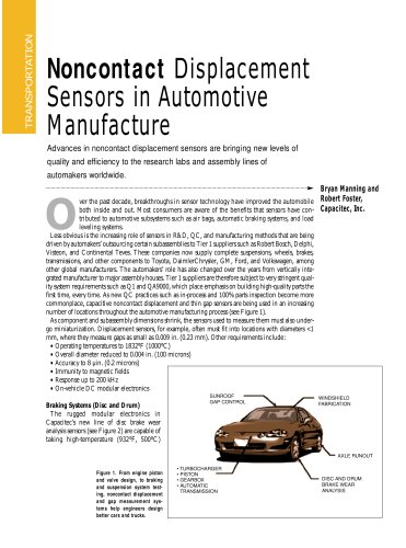 Article, "Non-Contact Displacement Sensors in Automotive Manufacturing"