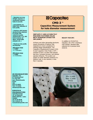 CMS-3 ? Capacitive Measurement System for hole diameter measurement