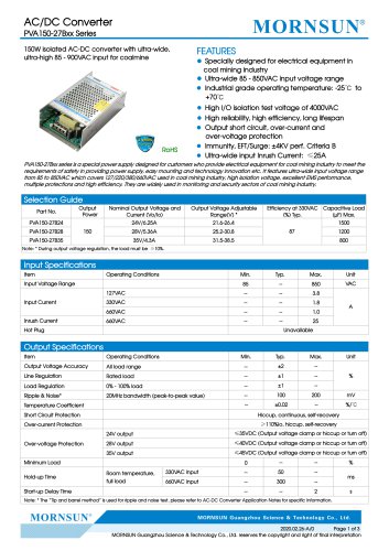 AC/DC Converter PVA150-27Bxx