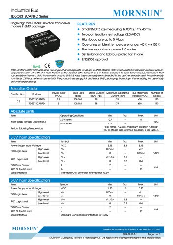 Compact Size SMD CANTransceiver Modules TDx31SCANFD