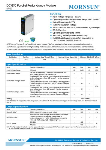 DC/DC Converter wide input LIR-20