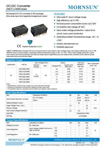 DC/DC Converter wide input UWE_S-3WR3