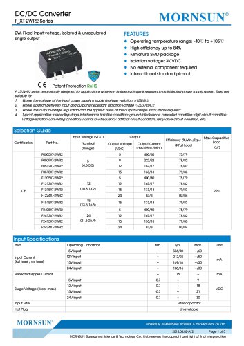 F_XT-2WR2 / 2watt DC-DC converter / Single output