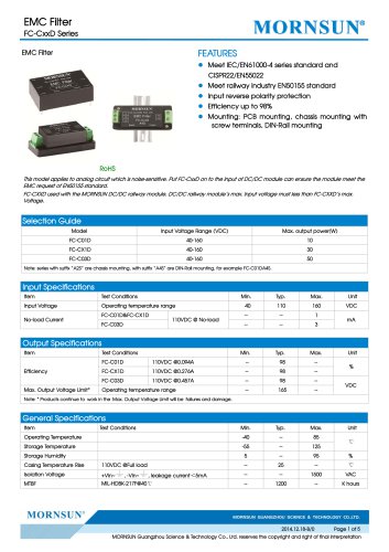 FC-CxxD / 40-160vdc input / Target dc/dc converter