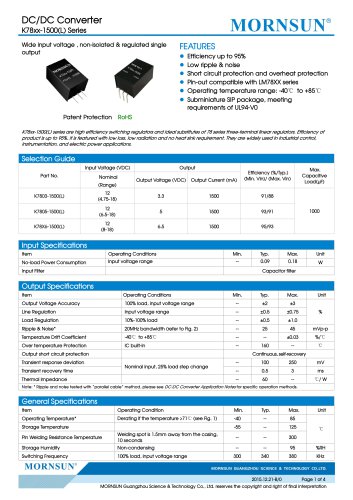 K78xx-1500(L) / DC-DC converter / 1500mA current output / non-isolated