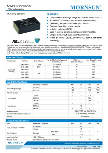 LD03-16Bxx Series 3W, AC/DC converter