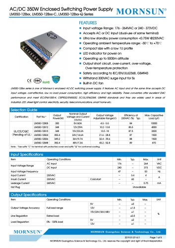 Mornsun Enclosed power supply LM350-12Bxx