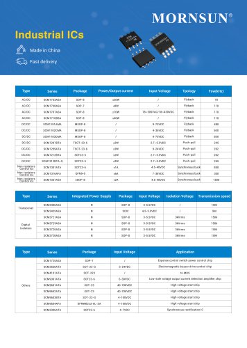 MORNSUN Industrial ICs Product List (2023)