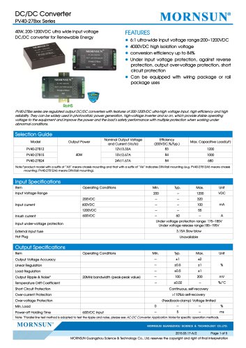 PV40-27Bxx targets PV industry