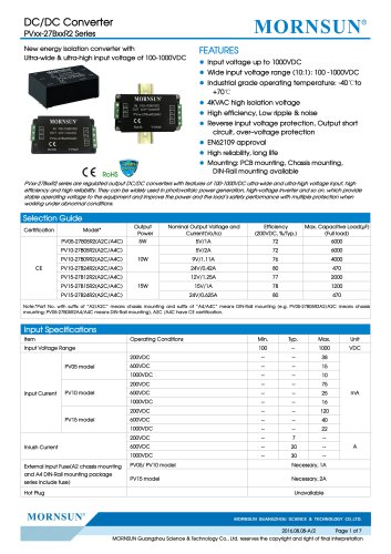 PVxx-27BxxR2 specialized for PV power system