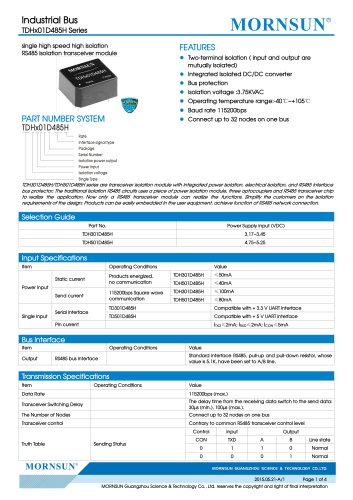 TDx01D485 / 485bus / 0~115.2Kbps /32 nodes