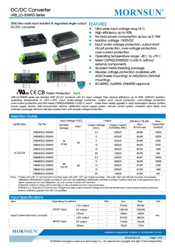 URB_LD-30WR3 / 4:1 / 30 watt / dc dc converter / industrial