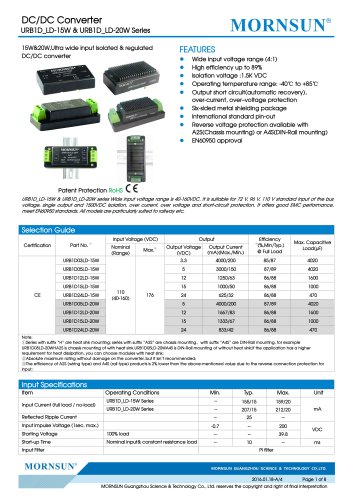 URB1D_LD-20W / 20watt / (4:1) 40~160vdc / railway application