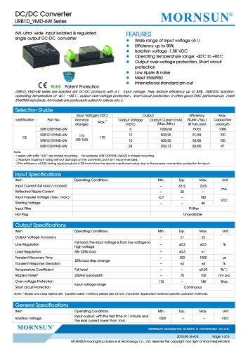 URB1D_YMD-6W / 6watt / (4:1) 40~160vdc input / railway application