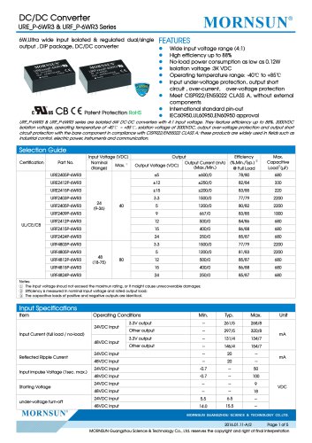 URE_P-6WR3 / 4:1 / 6 watt / dc dc converter