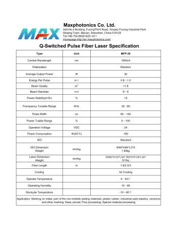 MFP-30 Maxphotonics 30W Fiber laser source laser marking engraving