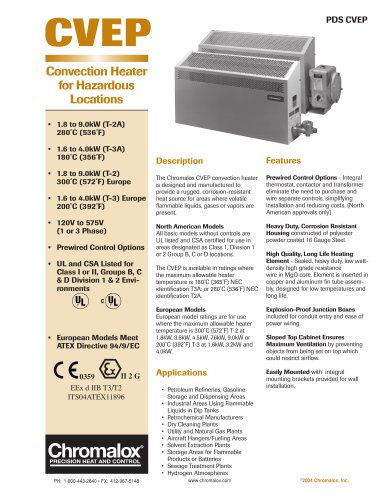 Convection Heater For Hazardous Locations