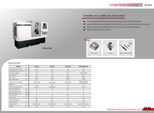 Flat bed type cnc lathe machine