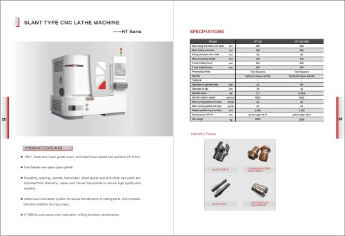 Slant Type CNC Lathe Machine HT Series