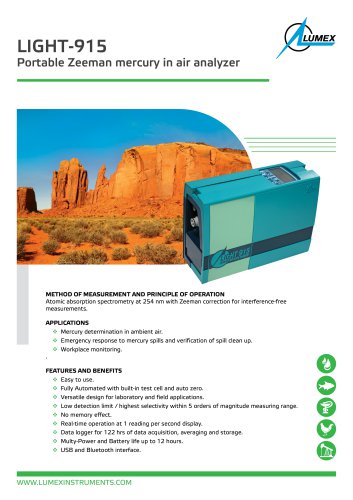 Portable mercury in air analyzer Light-915