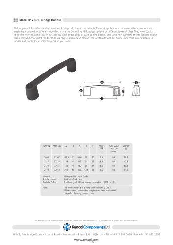 Model 01V BH - Bridge Handle