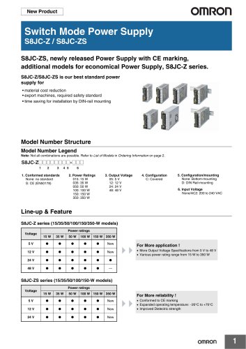 Switch Mode Power Supply S8JC-Z / S8JC-ZS