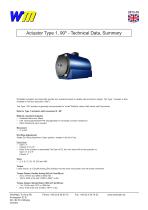 Actuator Type 1,90° - Technical Data, Summary