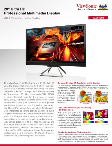 28" Ultra HD Professional Multimedia Display