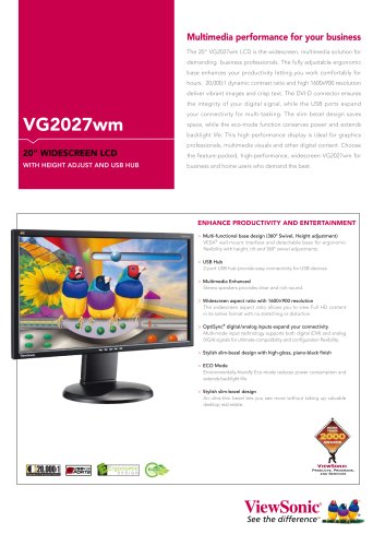 VG2027wm Multimedia performance for your business