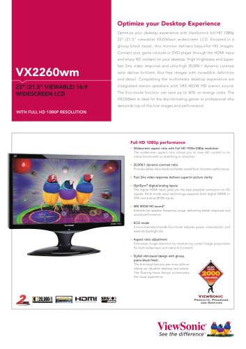 VX2260wm : 1080p HD desktop LCD monitor