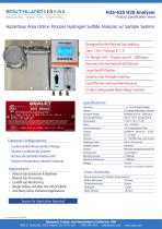 H2S-625 Hazardous Area Online Process Hydrogen Sulfide Analyzer