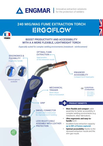 240 MIG/MAG fume Extraction torch Data sheet