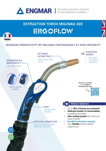 420 MIG/MAG fume extraction torch Data sheet