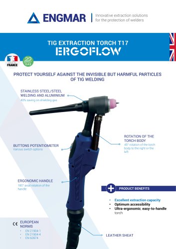 T17 TIG Extraction torch Data sheet