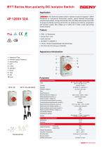 BYT Series Non-polarity DC Isolator Switch 4P 1200V 32A