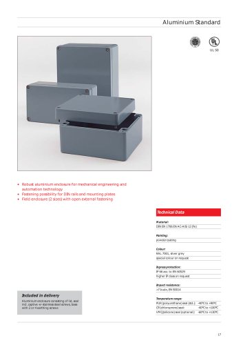 Aluminium standard enclosures