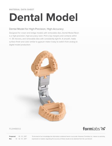 MATERIAL DATA SHEET Dental Model