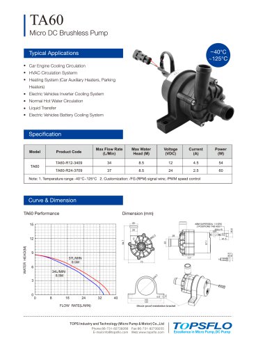 TA60 Micro DC Brushless Pump